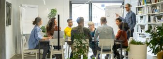 Happy casual business team in meeting